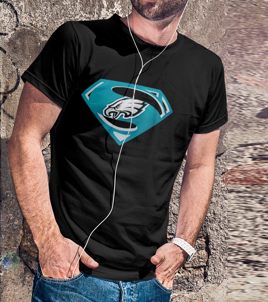 Philadelphia Eagles Superman Crest NFL Football Team T-Shirt
