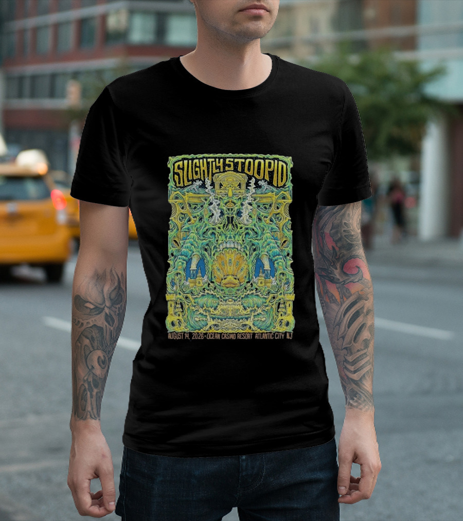Slightly Stoopid August 14 2026 Ocean Casino Resort Atlantic City NJ Psychedelic Event T-Shirt