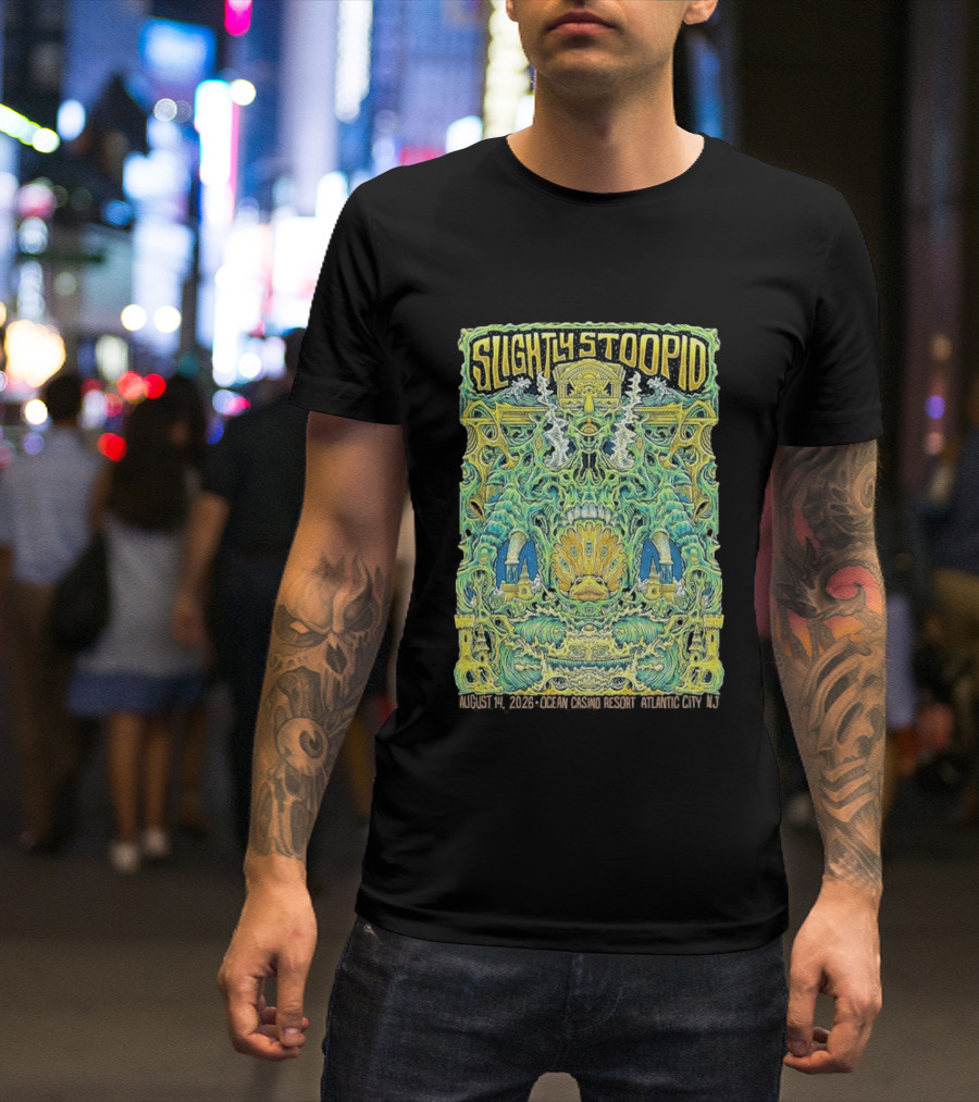 Slightly Stoopid August 14 2026 Ocean Casino Resort Atlantic City NJ Psychedelic Event T-Shirt