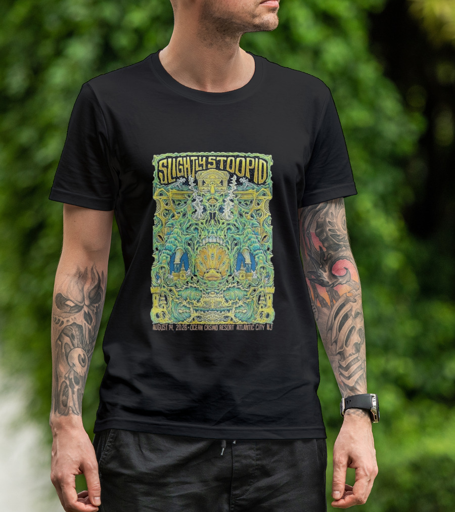Slightly Stoopid August 14 2026 Ocean Casino Resort Atlantic City NJ Psychedelic Event T-Shirt