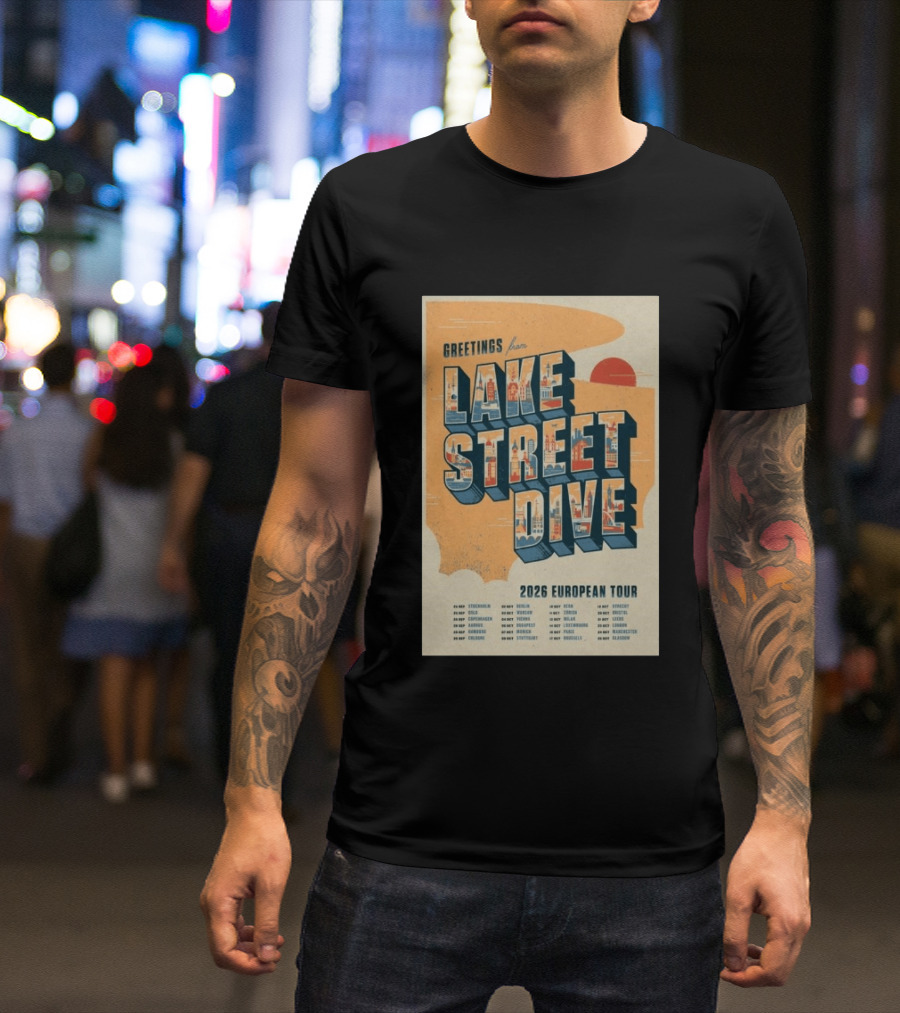 Greetings From Lake Street Dive 2026 European Tour Paris October 16 Le Bataclan T-Shirt