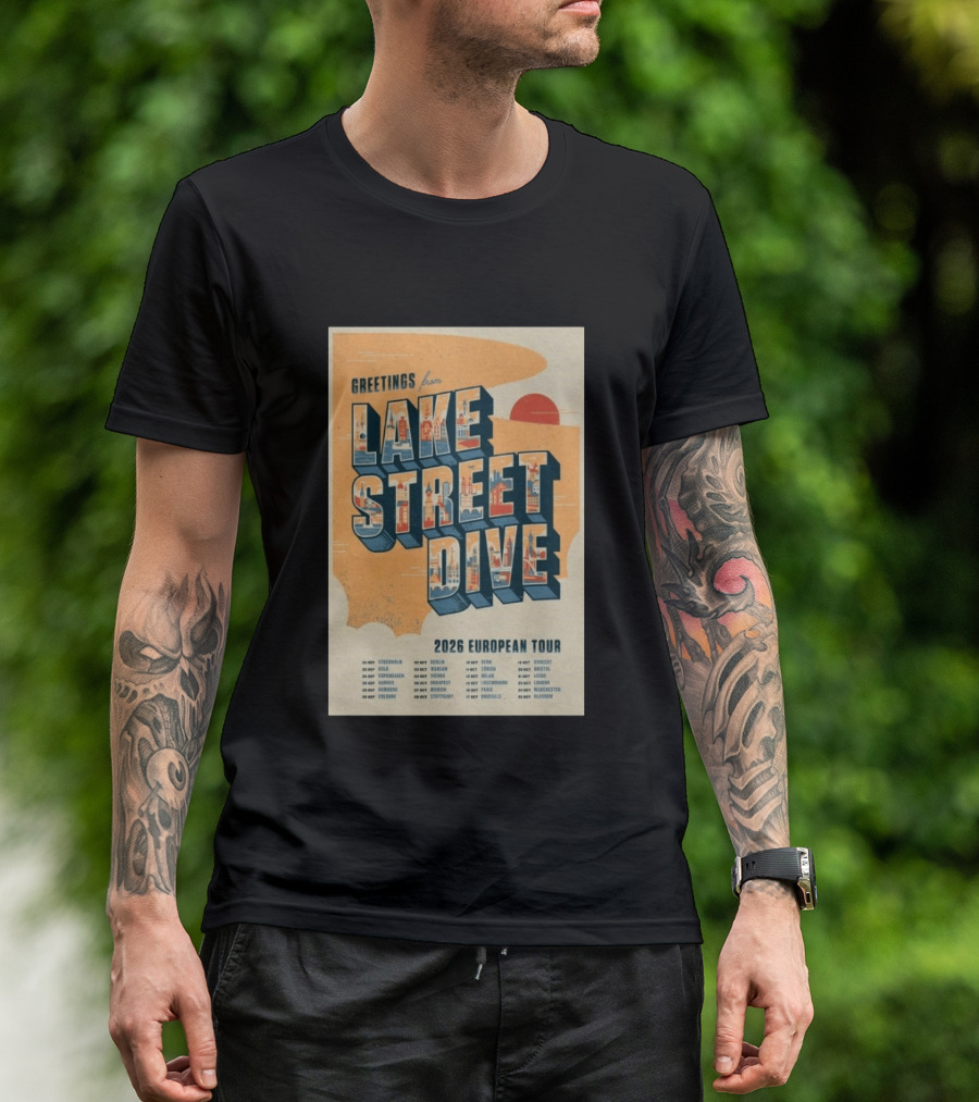 Greetings From Lake Street Dive 2026 European Tour Paris October 16 Le Bataclan T-Shirt