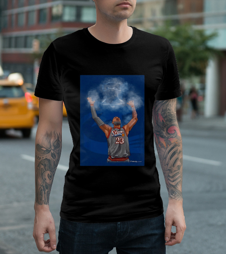 LeBron James Philadelphia 76ers 23 Liberty Bell Jersey T-Shirt