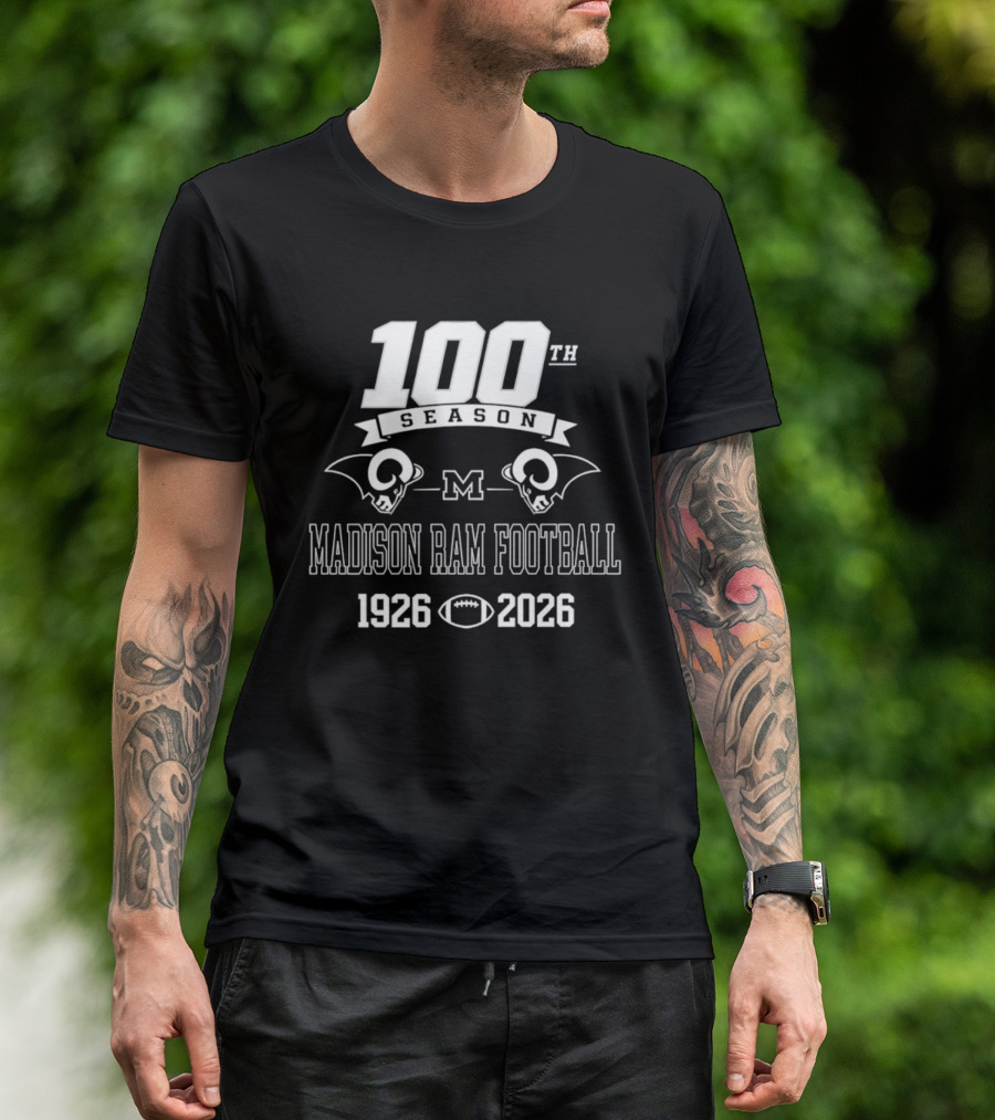 Madison Ram Football 100th Season 1926 2026 T-Shirt