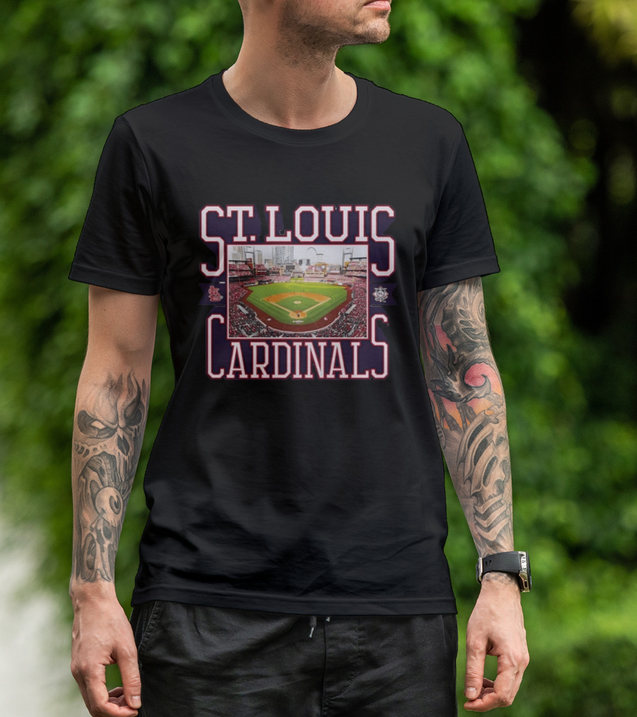 St Louis Cardinals Baseball Stadium View Busch Stadium STL Cityscape T-Shirt