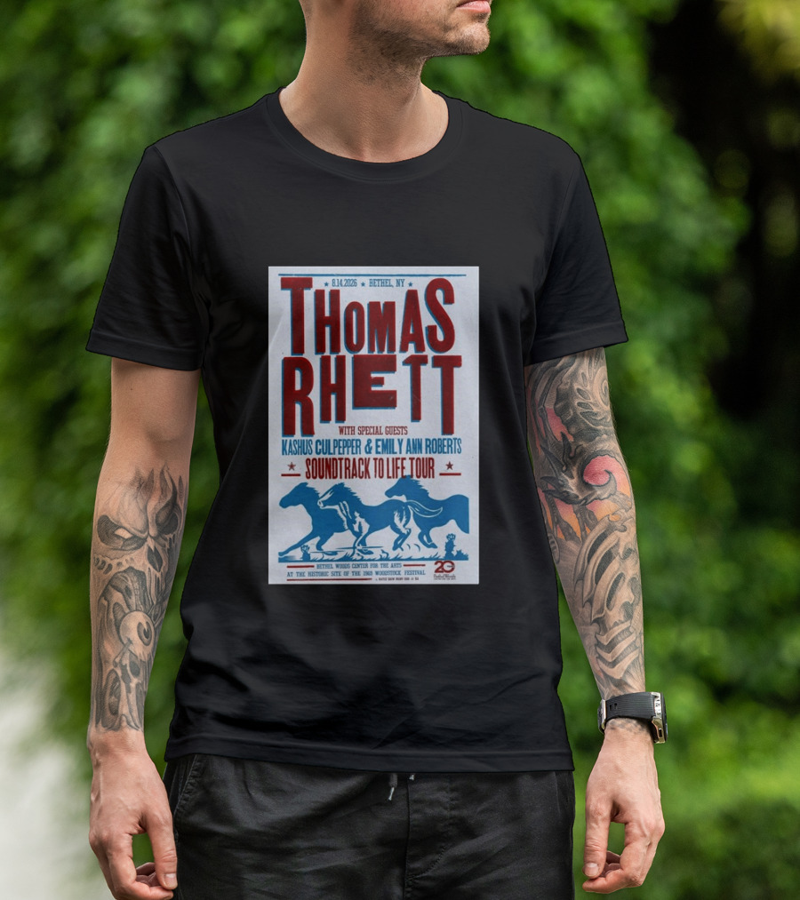 Thomas Rhett Bethel NY 2026 Soundtrack To Life Tour Kashus Culpepper Emily Ann Roberts T-Shirt