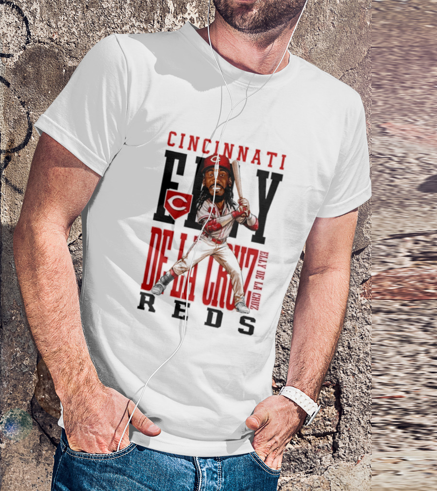 Cincinnati Reds Elly De La Cruz Baseball Caricature T-Shirt