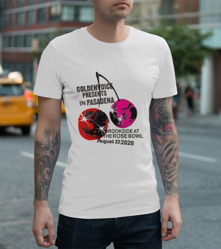 Goldenvoice Presents Pasadena Brookside At The Rose Bowl August 22 2026 Disco Cherry Baby T-Shirt