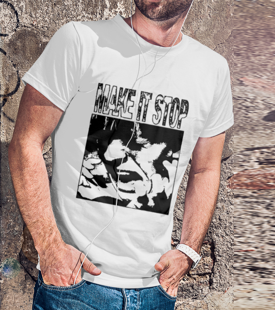 Make It Stop Scream Distress Anxiety Black And White T-Shirt