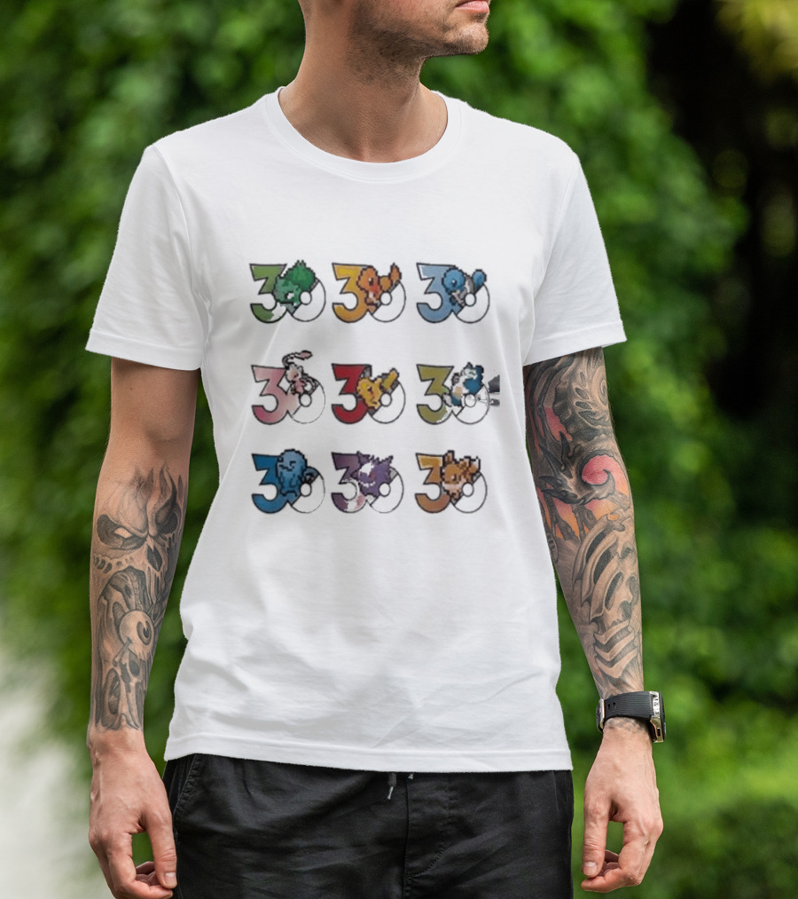 Uniqlo Pokemon Pixel 8 Bit 30th Anniversary T-Shirt