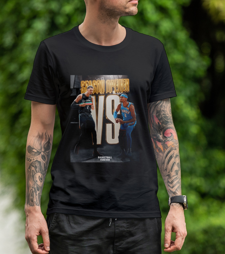 2026 NBA Season Opener San Antonio Vs Oklahoma City Basketball Forever T-Shirt