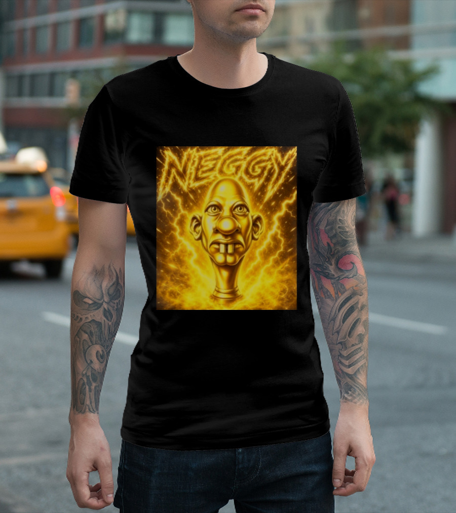 NEGGY Electric Manny Golden Lightning Face T-Shirt