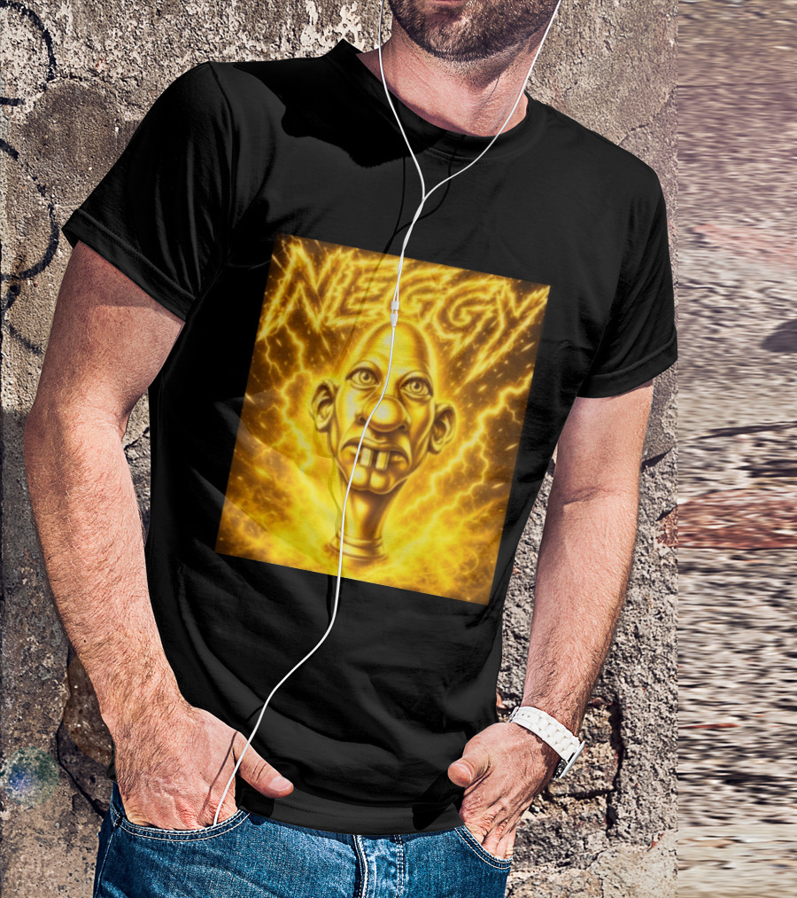 NEGGY Electric Manny Golden Lightning Face T-Shirt