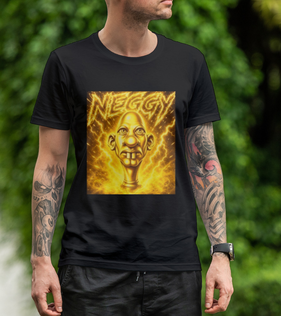 NEGGY Electric Manny Golden Lightning Face T-Shirt