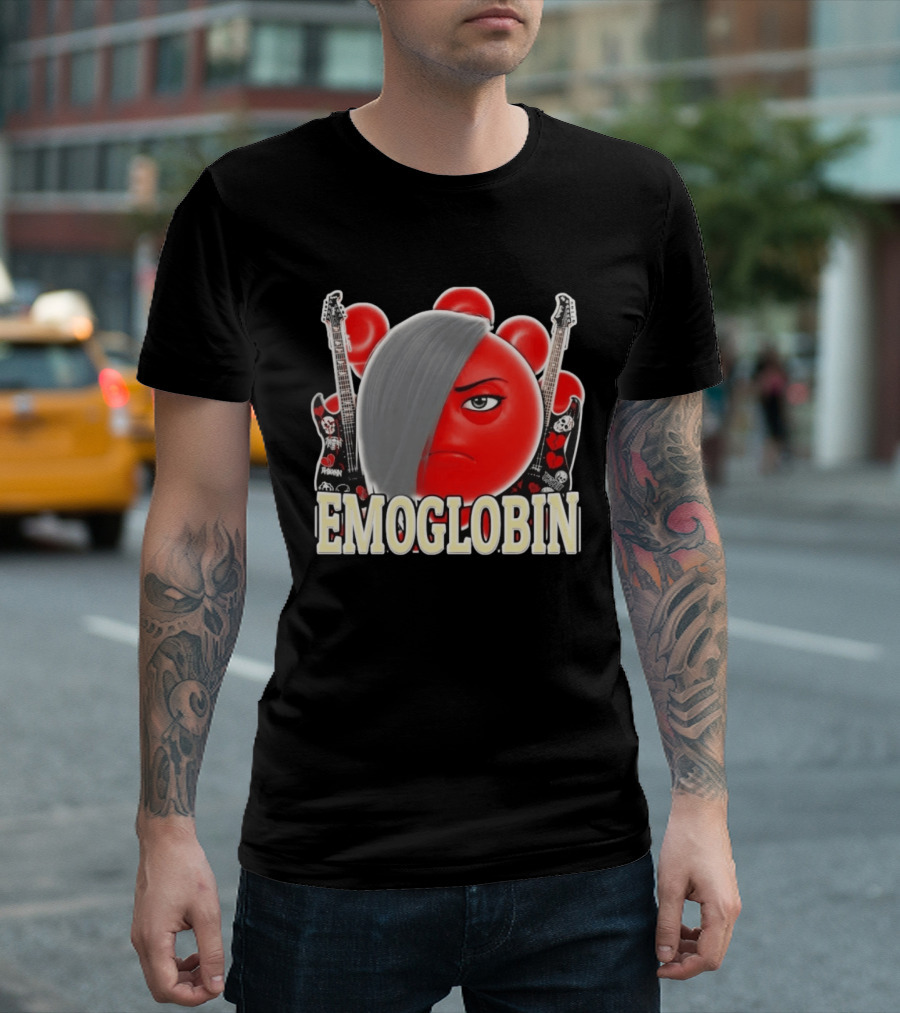 EMOGLOBIN Goblin Emoji With Emo Guitar T-Shirt