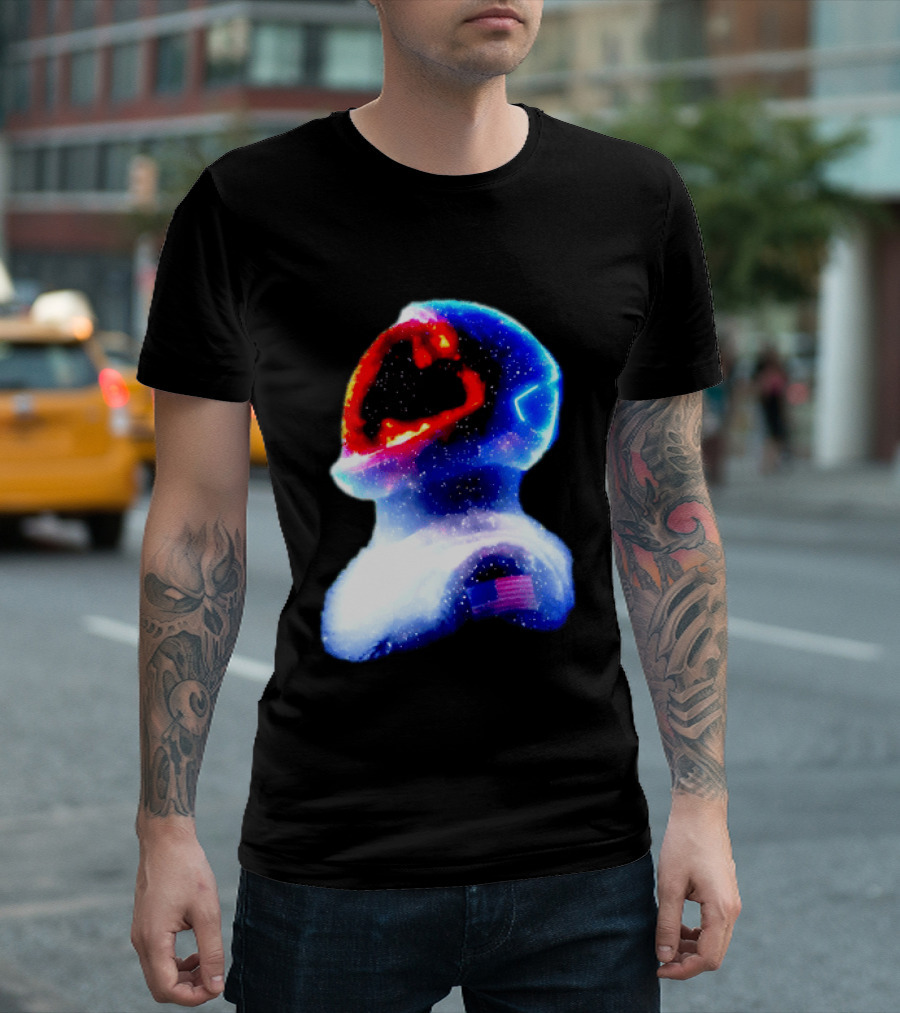 Galaxy Astronaut With American Flag Space Cosmic Adventure T-Shirt