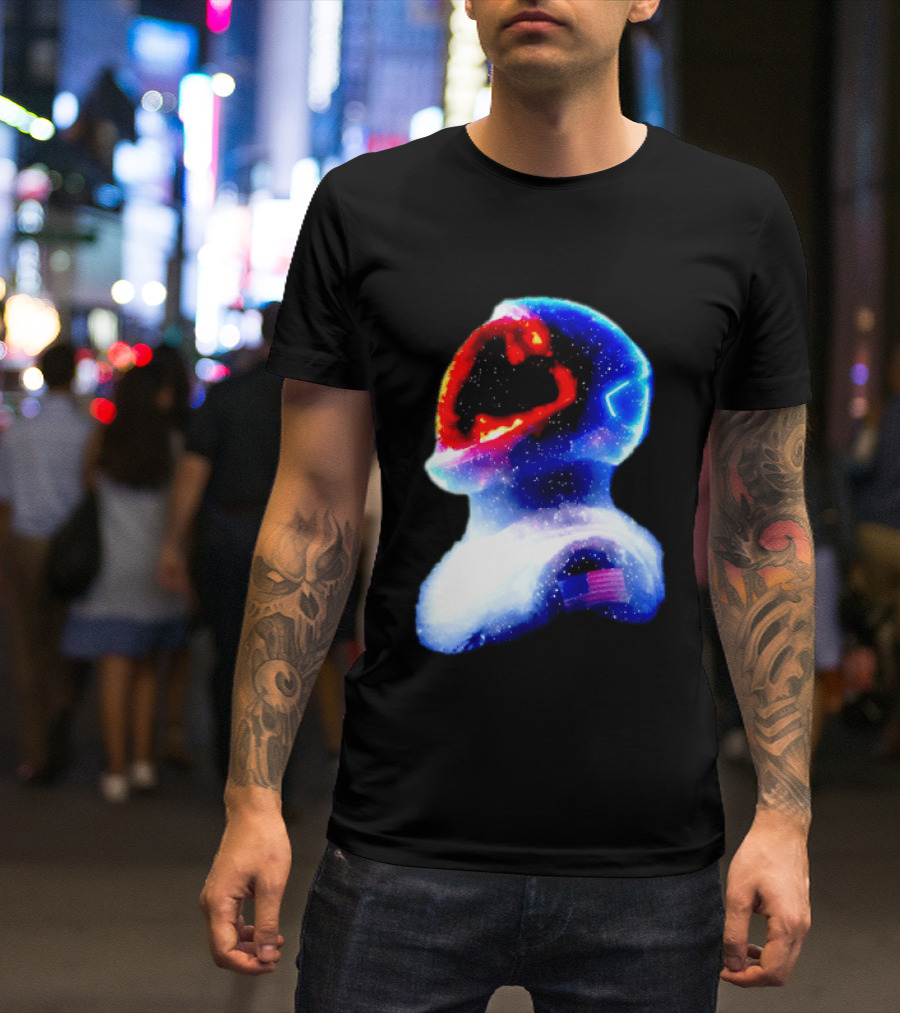 Galaxy Astronaut With American Flag Space Cosmic Adventure T-Shirt