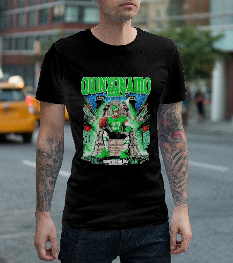 Quinyonamo Bay 27 Throne Football Block Q T-Shirt