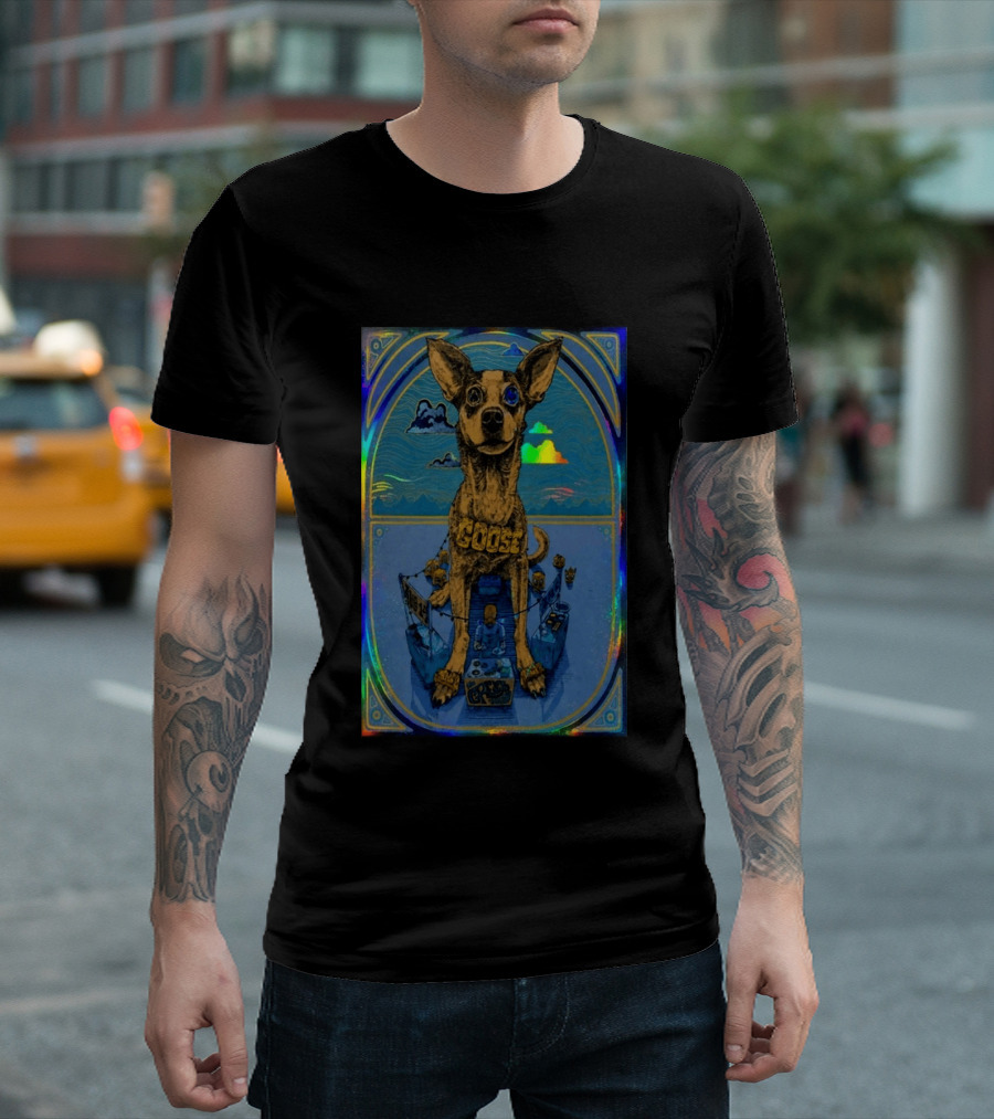 Goose Greek Theatre 08 14 2026 Exclusive Dog Art Holographic T-Shirt