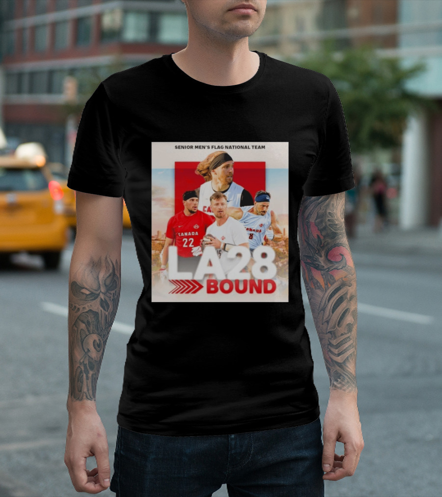 Senior Men's Flag National Team Canada LA28 Bound Canada Football Team Players T-Shirt