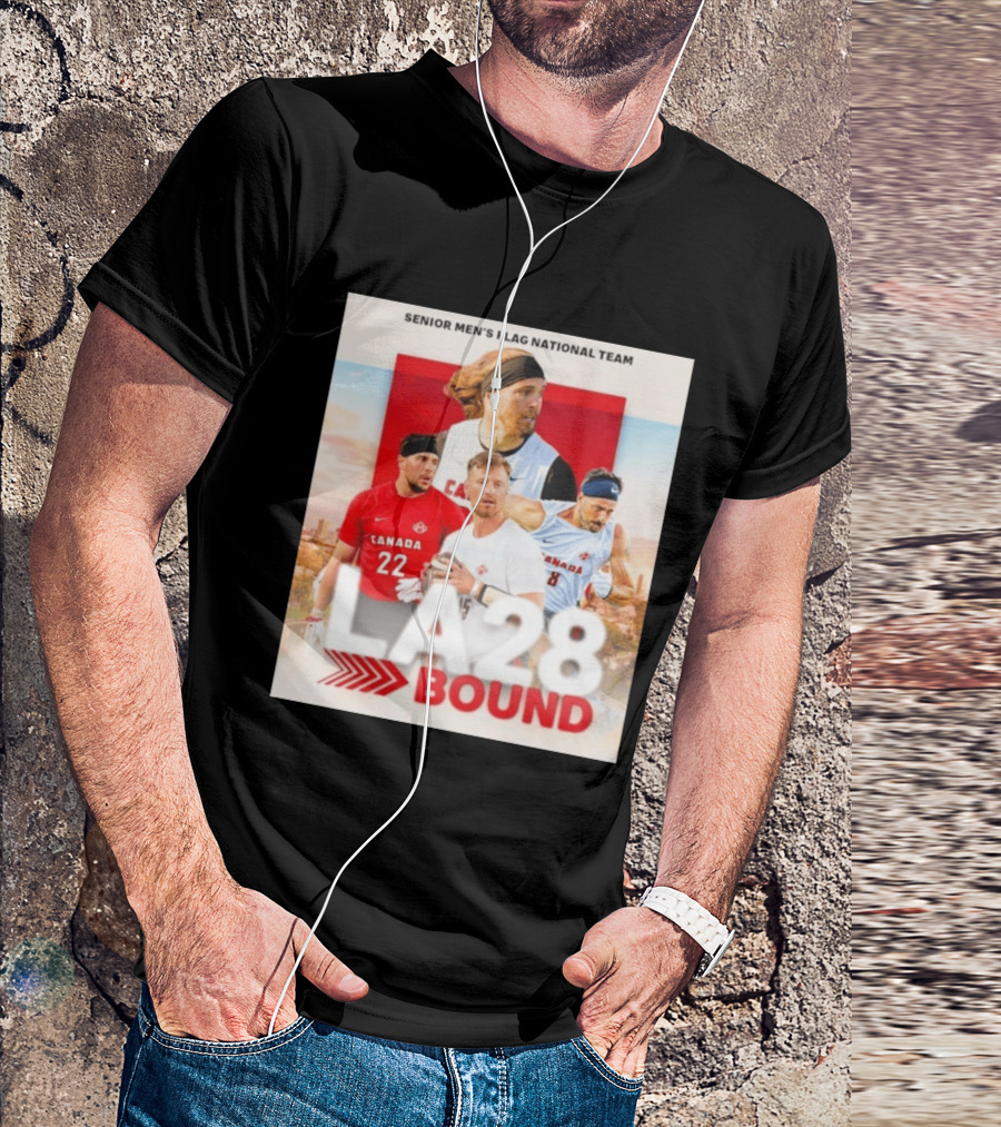 Senior Men's Flag National Team Canada LA28 Bound Canada Football Team Players T-Shirt