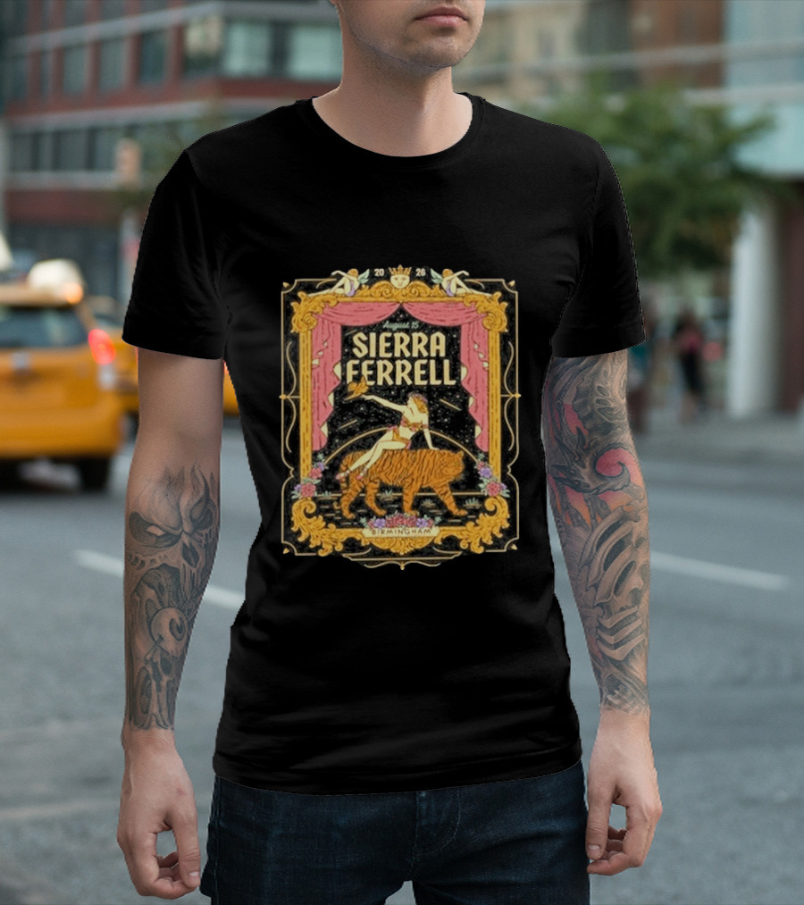 Sierra Ferrell August 15 Birmingham AL 2026 Vintage Circus Tiger T-Shirt