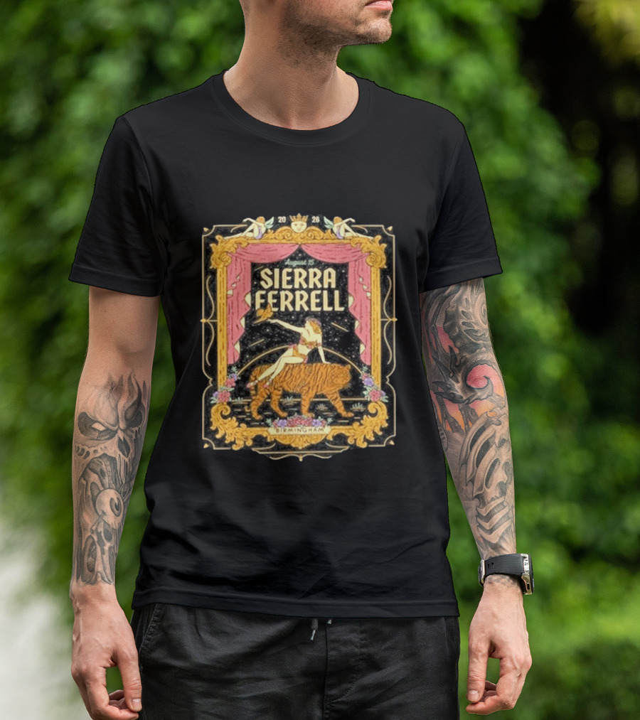 Sierra Ferrell August 15 Birmingham AL 2026 Vintage Circus Tiger T-Shirt