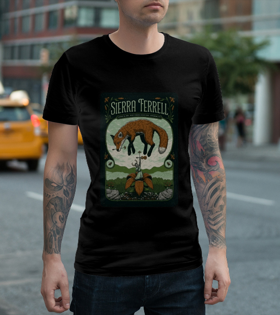 Sierra Ferrell August 16 2026 Lewisburg WV West Virginia State Fair Fox Violin T-Shirt