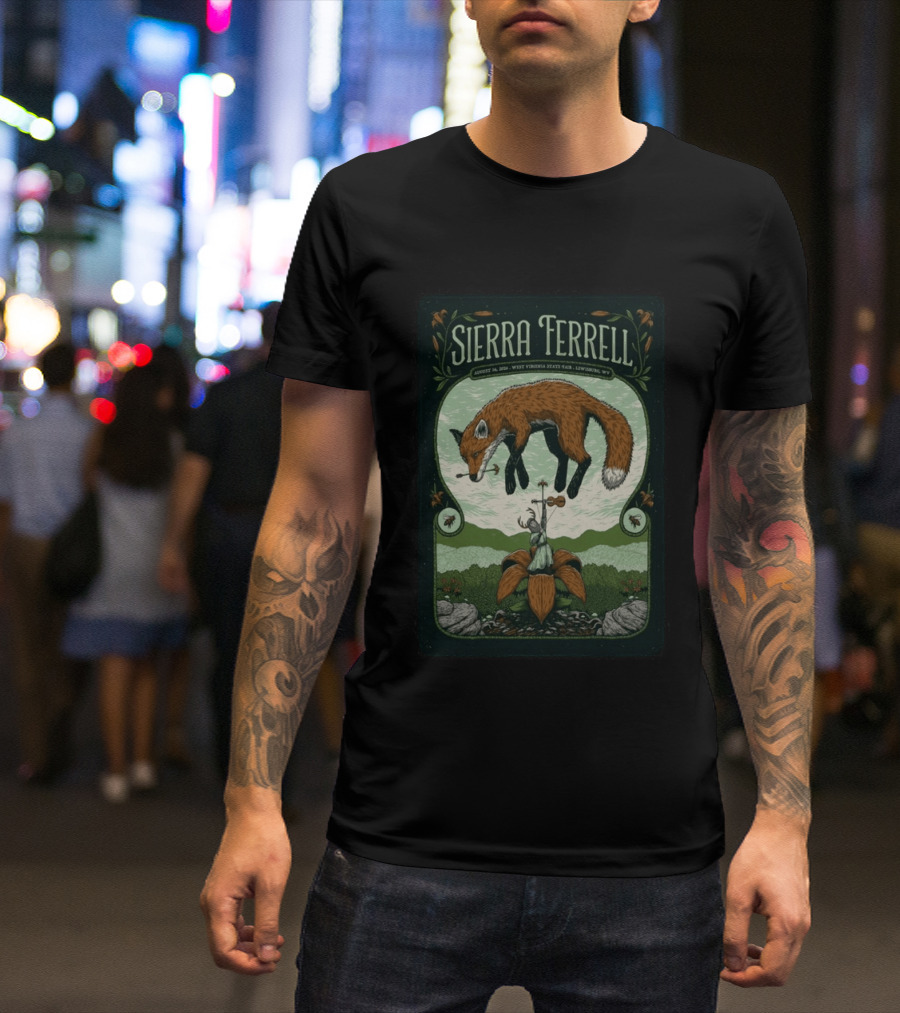 Sierra Ferrell August 16 2026 Lewisburg WV West Virginia State Fair Fox Violin T-Shirt
