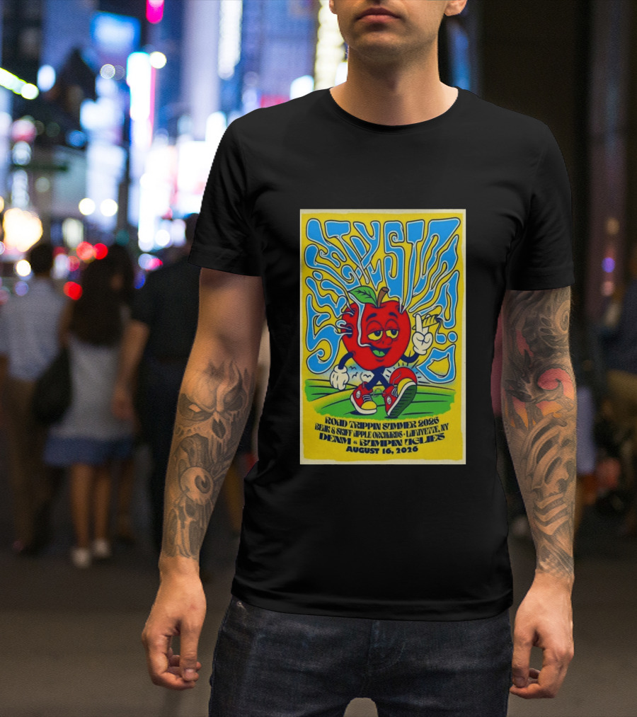 Slightly Stoopid Road Trippin Summer 2026 Apple Orchards LaFayette NY August 16 Dem Apples Bumpin Uglies T-Shirt