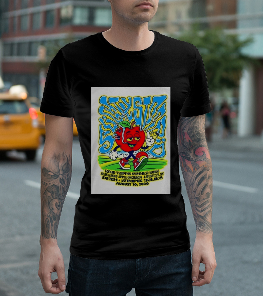 Slightly Stoopid Road Trippin Summer 2026 Beak & Skiff Orchards LaFayette NY August 16 With Denim And Bumpin Uglies T-Shirt