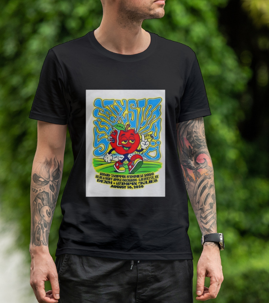 Slightly Stoopid Road Trippin Summer 2026 Beak & Skiff Orchards LaFayette NY August 16 With Denim And Bumpin Uglies T-Shirt