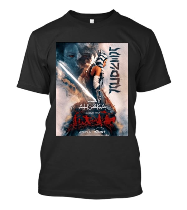 Star Wars Ahsoka Season 2 Premiering January 20 Disney Plus Featuring Lightsaber And Characters T-Shirt