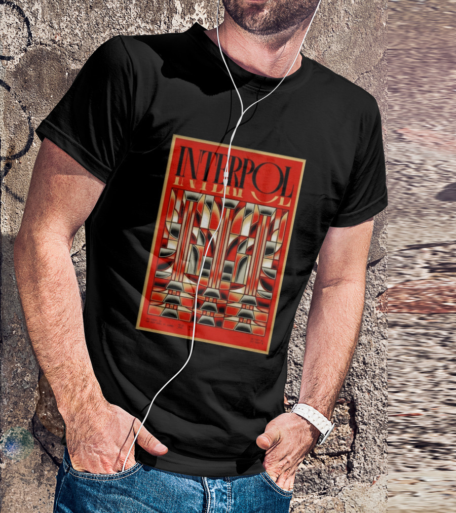 Interpol August 15 2026 San Diego CA Geometric Art Deco Concert T-Shirt