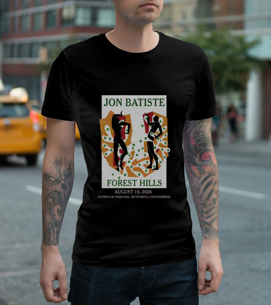 Jon Batiste Forest Hills August 15 2026 Cautious Clay Ingrid Silva Matteo Bocelli Nick Waterhouse T-Shirt