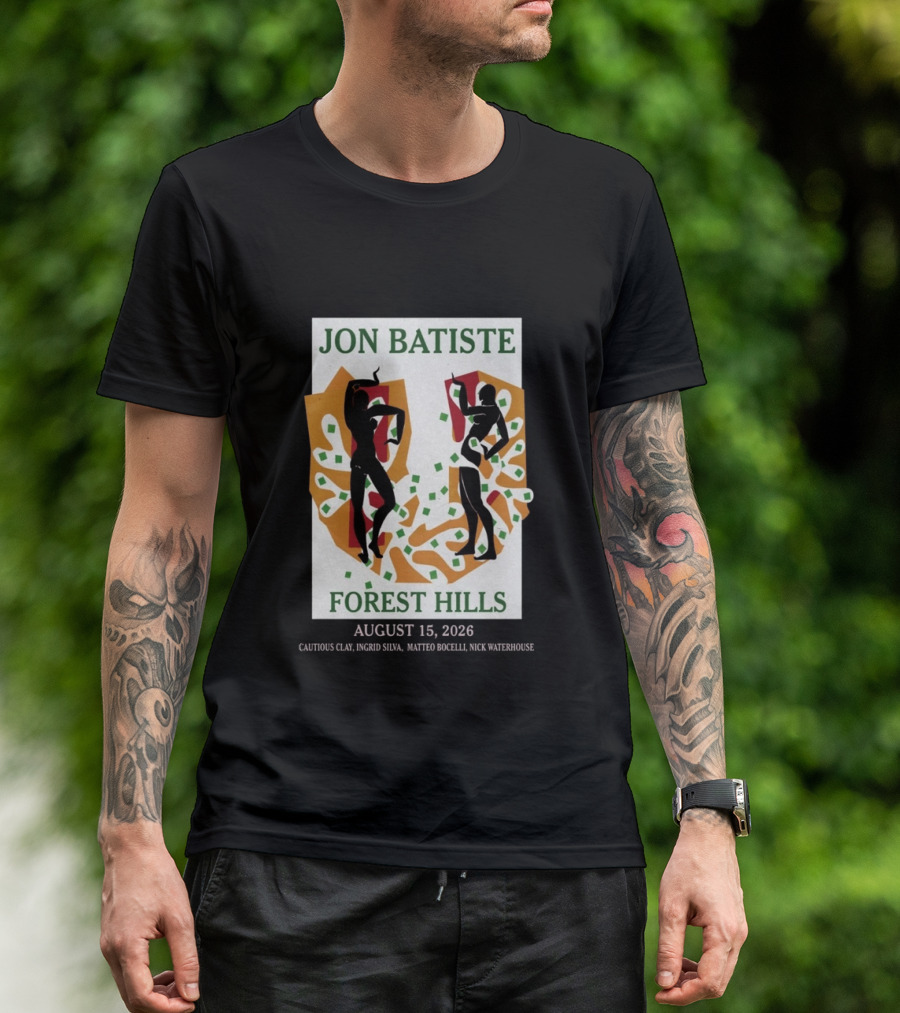 Jon Batiste Forest Hills August 15 2026 Cautious Clay Ingrid Silva Matteo Bocelli Nick Waterhouse T-Shirt
