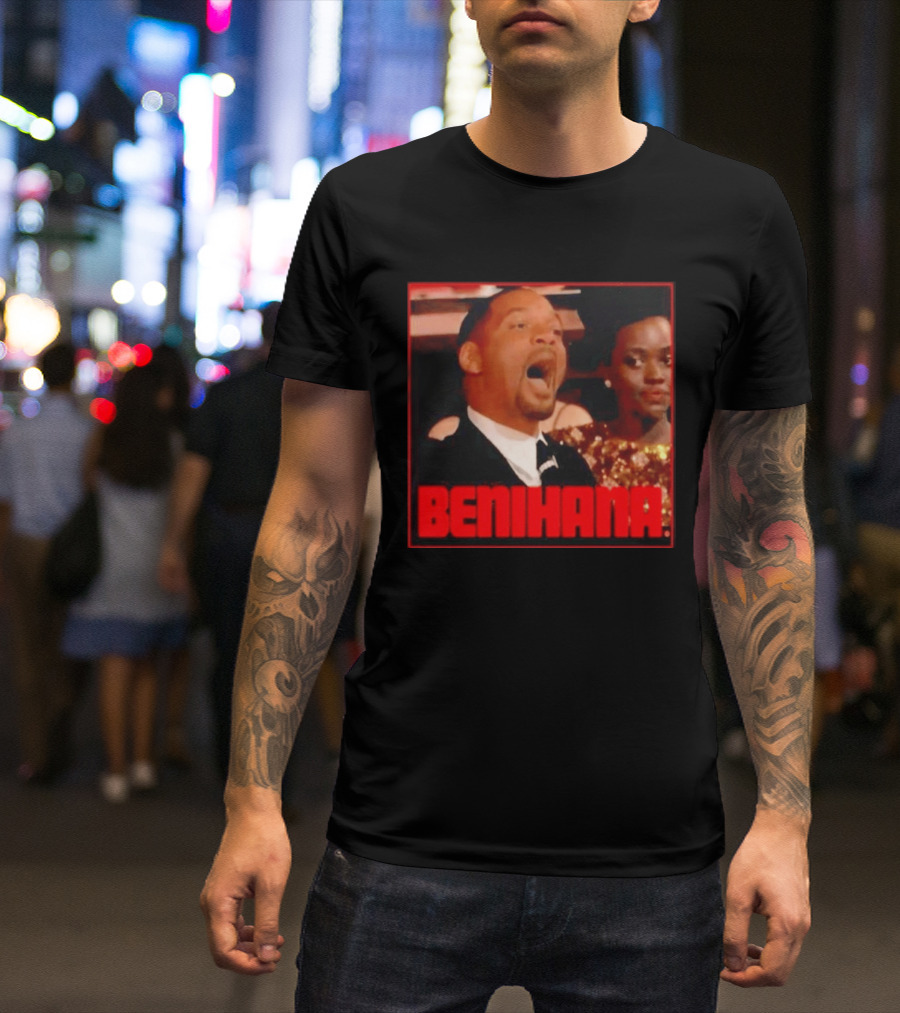 Benihana Will Smith Oscar 2022 Reaction Image T-Shirt