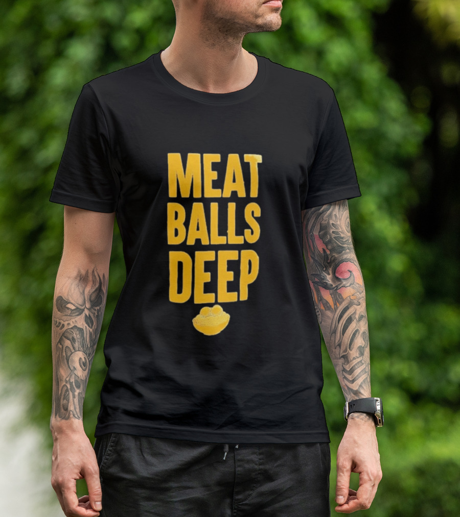 Meat Balls Deep Pasta Bowl Yellow T-Shirt