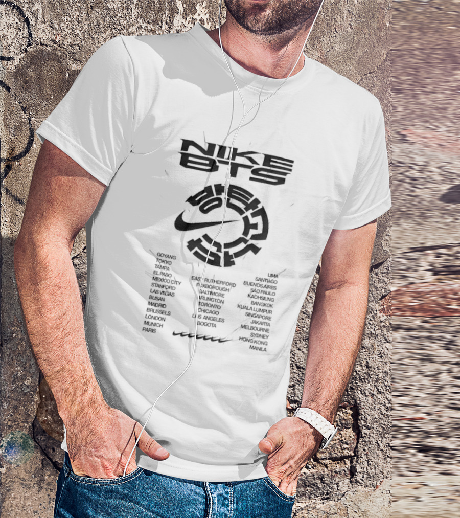 BTS World Tour City List K Pop Bangtan Boys T-Shirt
