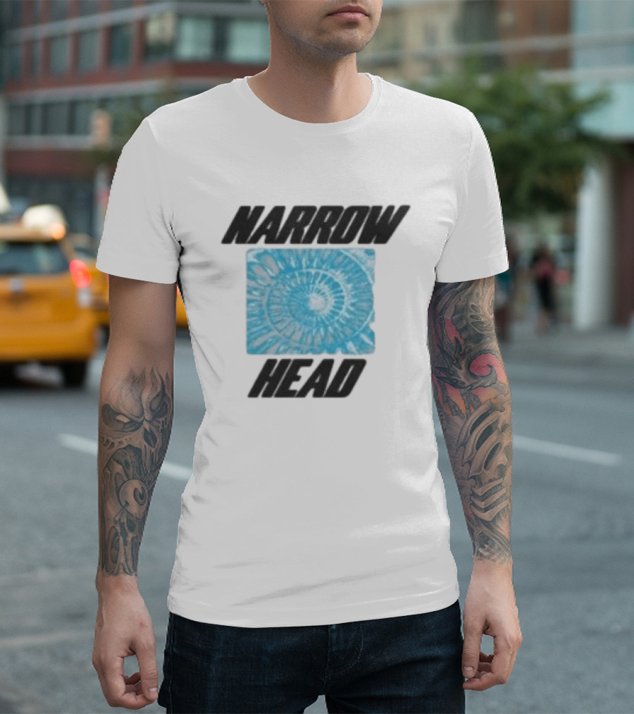 Narrow Head Blue Spiral Shell Tie Dye T-Shirt