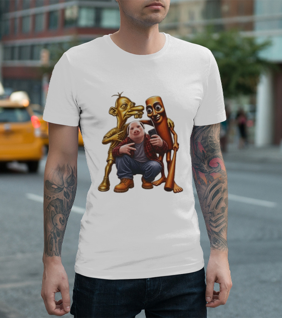Neegy John Pork Tung Tung Tung Sahur Meme Characters T-Shirt