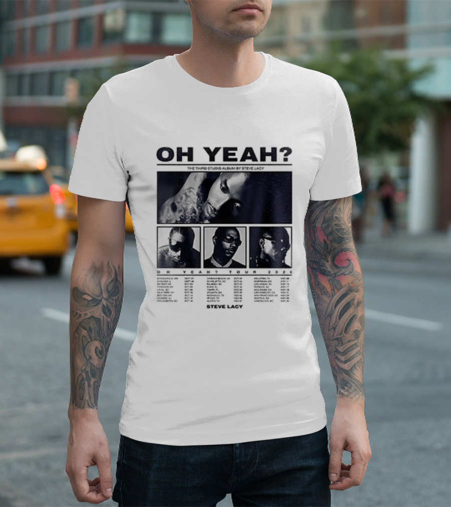 Steve Lacy Oh Yeah Tour Cities List Music Event Dates Compilation T-Shirt