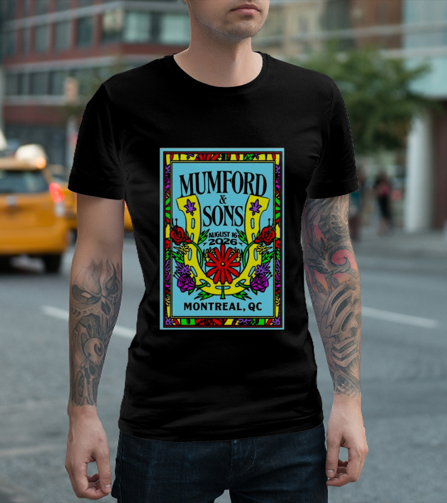 Mumford And Sons August 16 2026 Montreal QC Colorful Floral Concert T-Shirt