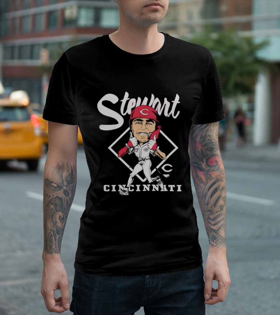 Stewart 27 Cincinnati Reds Caricature MLB T-Shirt