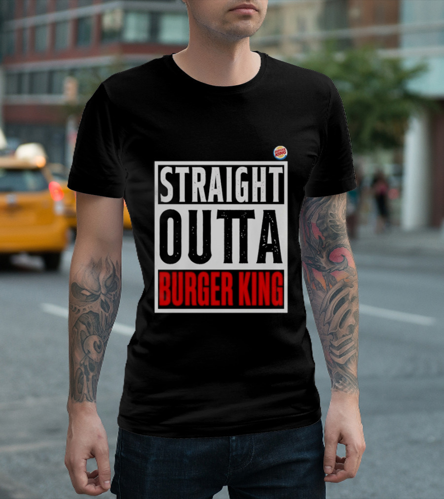 Straight Outta Burger King Fast Food Mockup T-Shirt