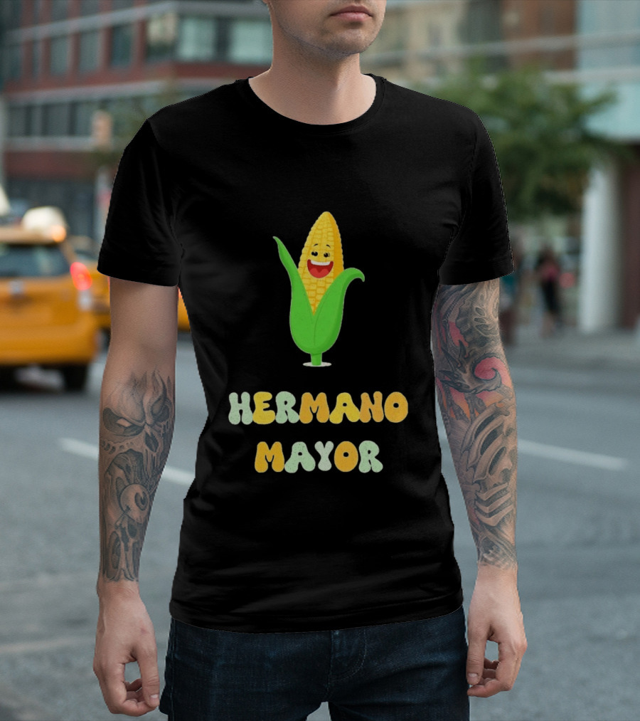 Hermano Mayor Corn With Smiling Vegetable Face T-Shirt
