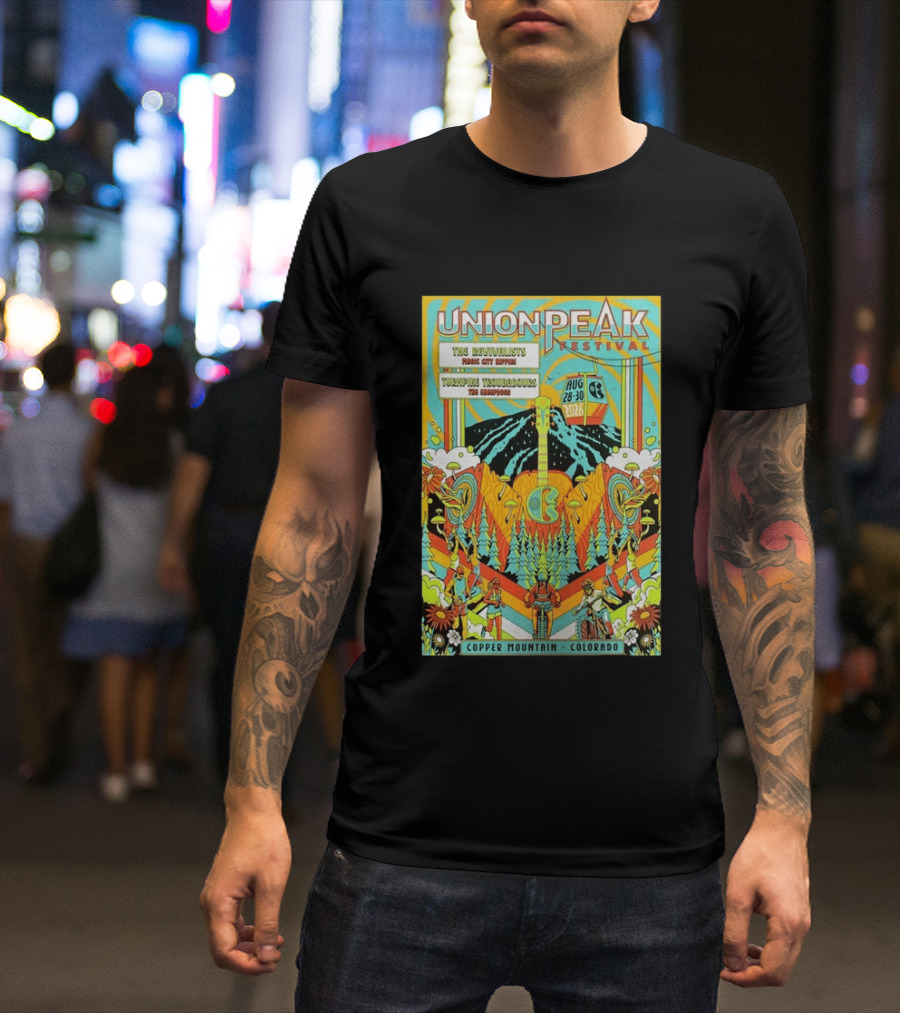 Union Peak Festival 2026 Copper Mountain Colorado Aug 28 30 Featuring The Revivalists Turbo Tweed Troubadours The Disco Biscuits T-Shirt