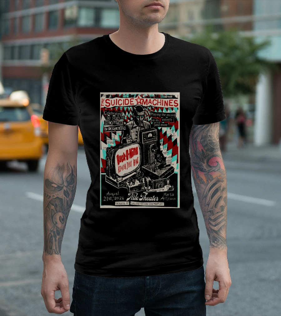 The Suicide Machines Celebrating 30 Years Destruction By Definition Nile Theater Mesa AZ Aug 21 2026 Buck O Nine Assorted Jelly Beans T-Shirt