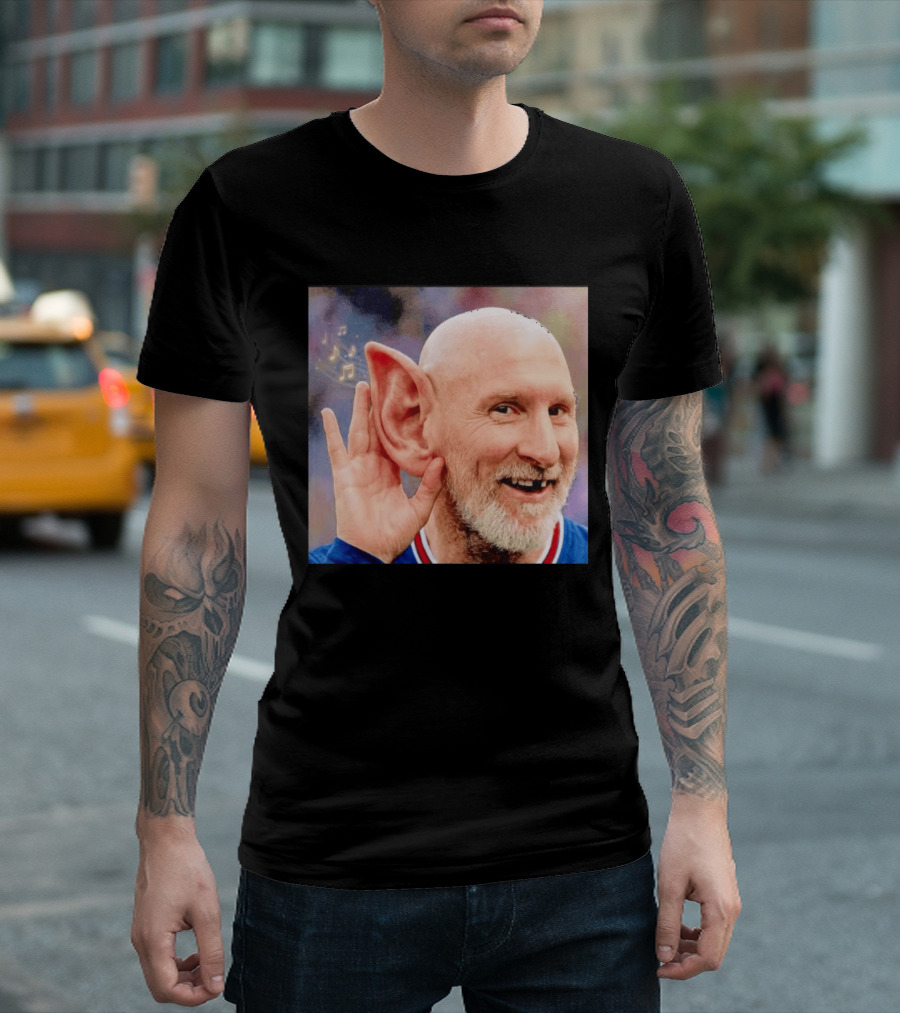 Lionel Messi Elf Meme Pessi Big Ear Music Notes Bald Man T-Shirt