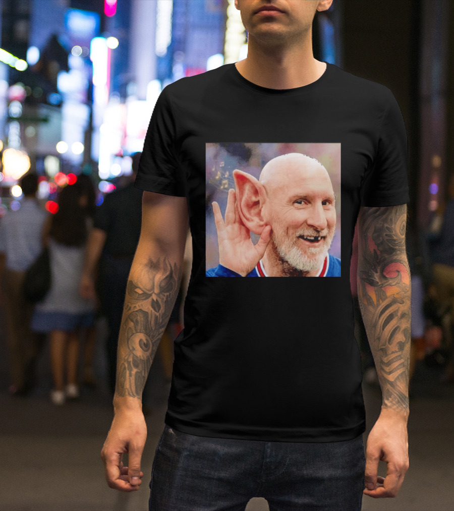 Lionel Messi Elf Meme Pessi Big Ear Music Notes Bald Man T-Shirt